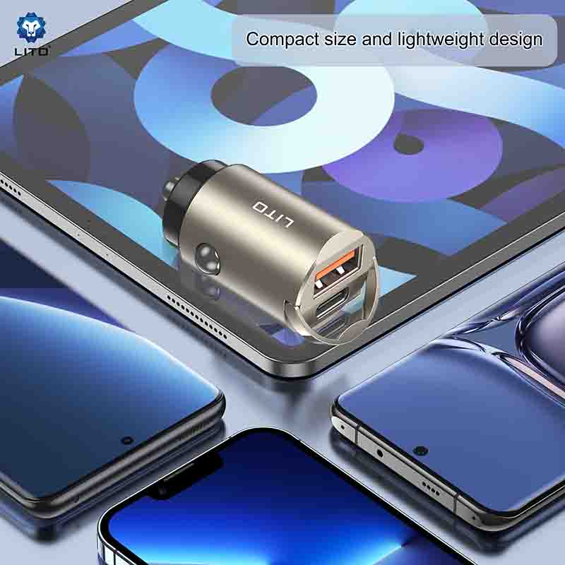 LITO PD 60W Mini Metal Car Charger IN-C03