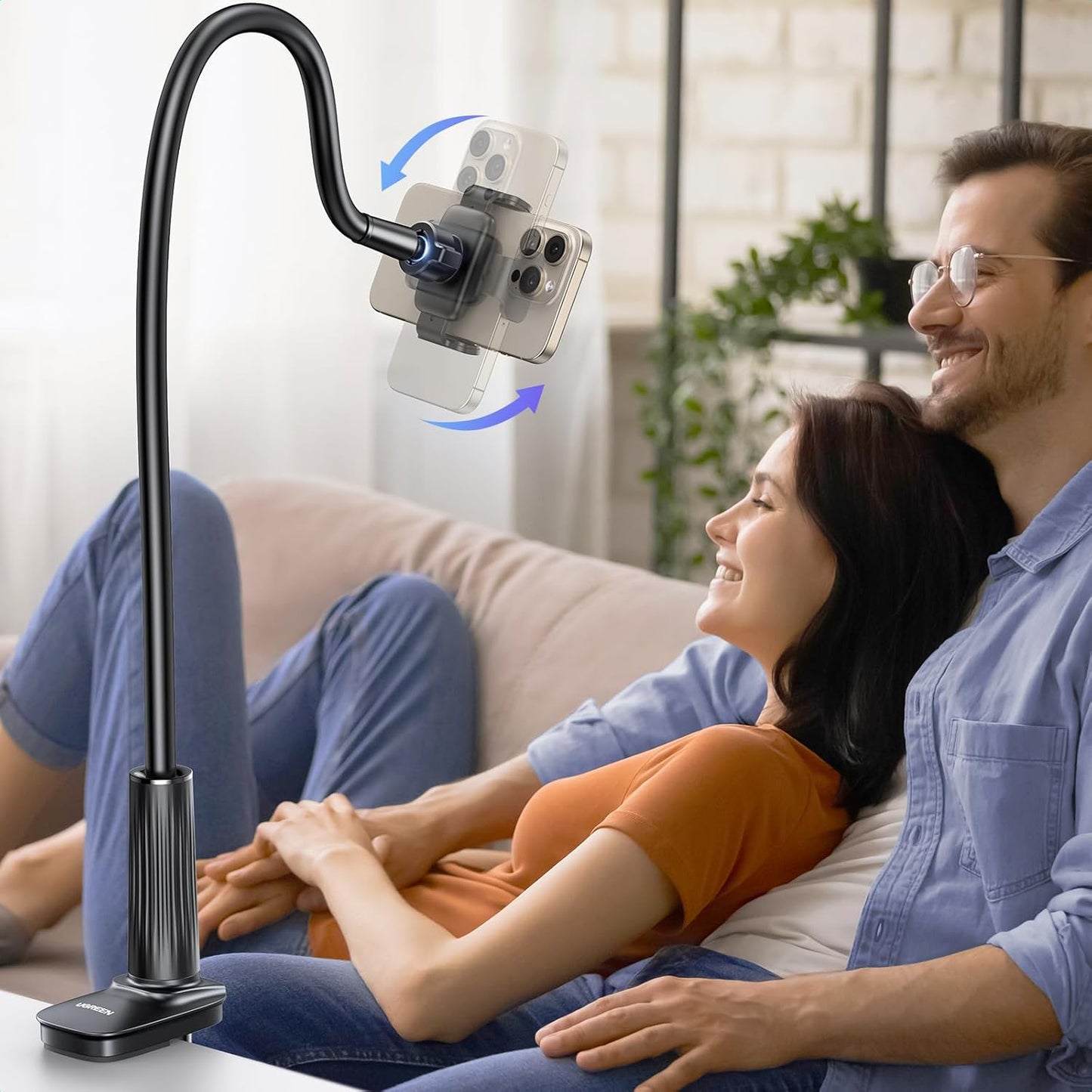 UGREEN Gooseneck Phone Holder for Desk Bed Upgraded 360° Adjustable - Flexible Long Arm Phone Stand