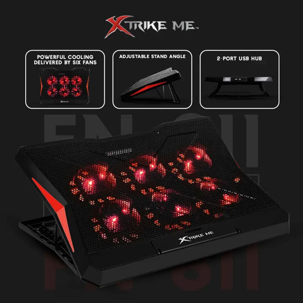 Xtrike-Me FN811 Laptop Cooling Pad 6 Fans 2 USB Ports