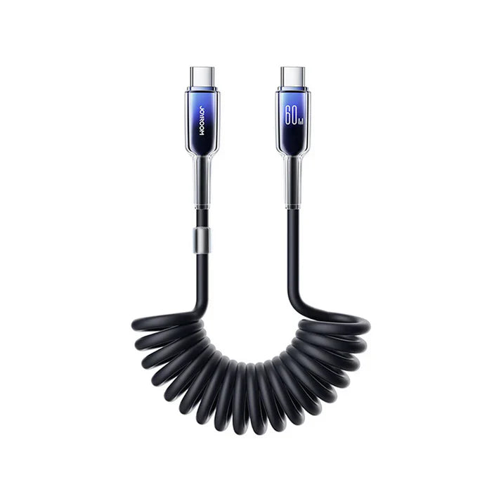 Joyroom S-A43 Coiled Fast Charging Data Cable (Type C To Type C) 1.5m Black