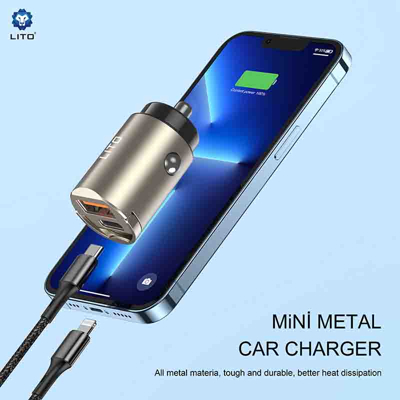 LITO PD 60W Mini Metal Car Charger IN-C03