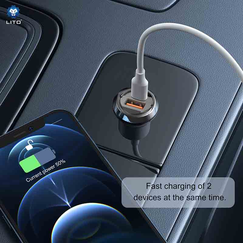 LITO PD 60W Mini Metal Car Charger IN-C03