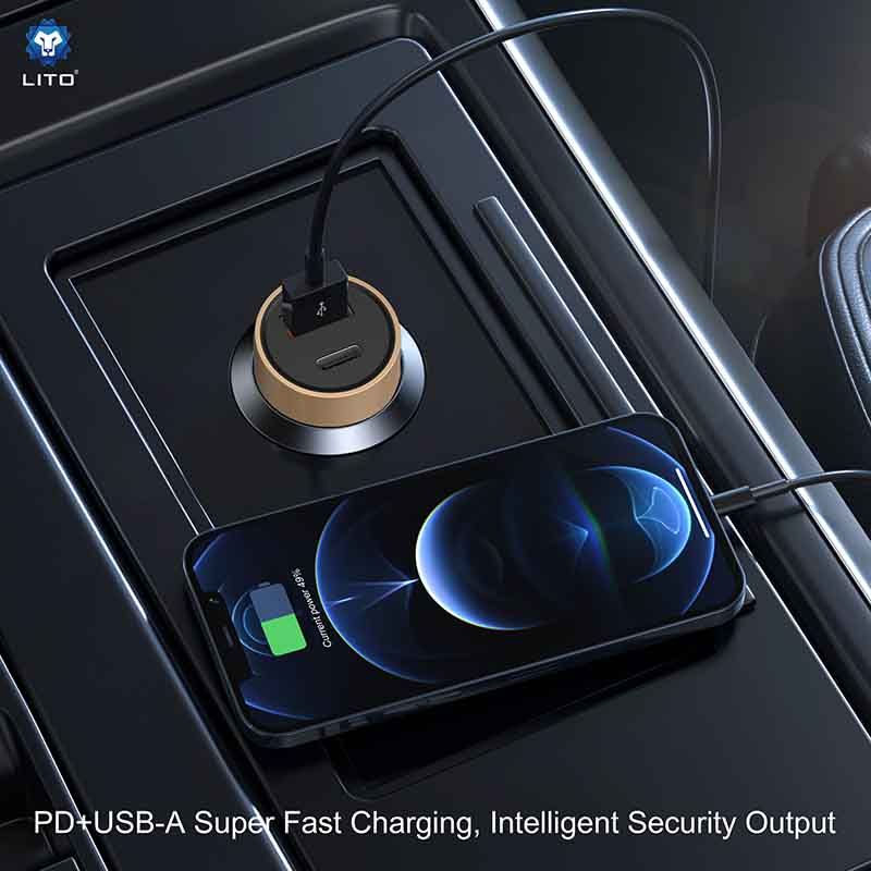 LITO IN-C04 Transparent Metal Car Charger