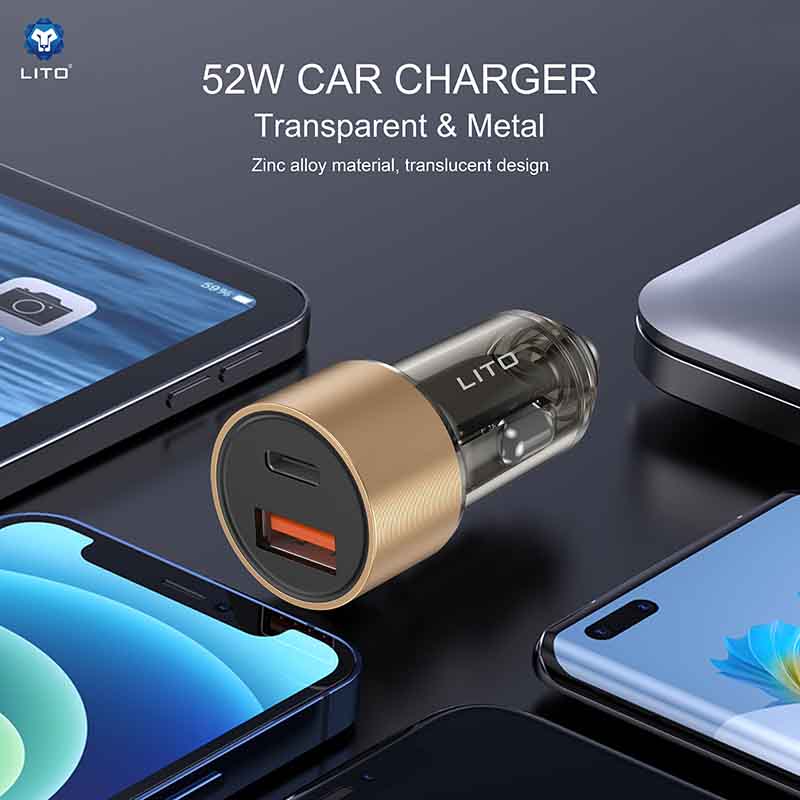 LITO IN-C04 Transparent Metal Car Charger