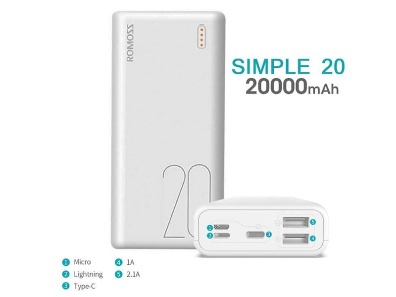 Romoss Simple 20 Power Bank 22.5W (20000mAh)