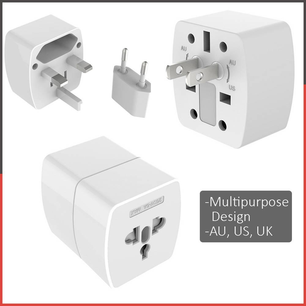 LDNIO Z4 Universal .Plug. Adapter with UK/EU/US/AU Pin & 2 Universal Socket (6A)