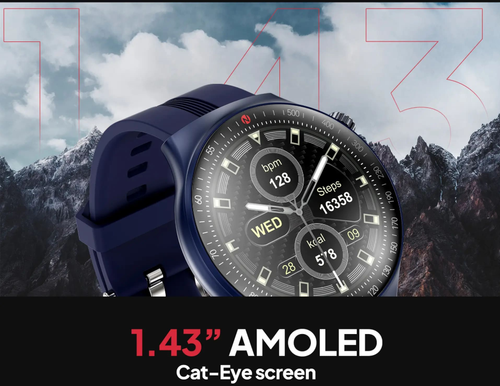 Itel 1.43" Amoled Display Opal Smart Watch, IP68 Water Resistance, ISW-041