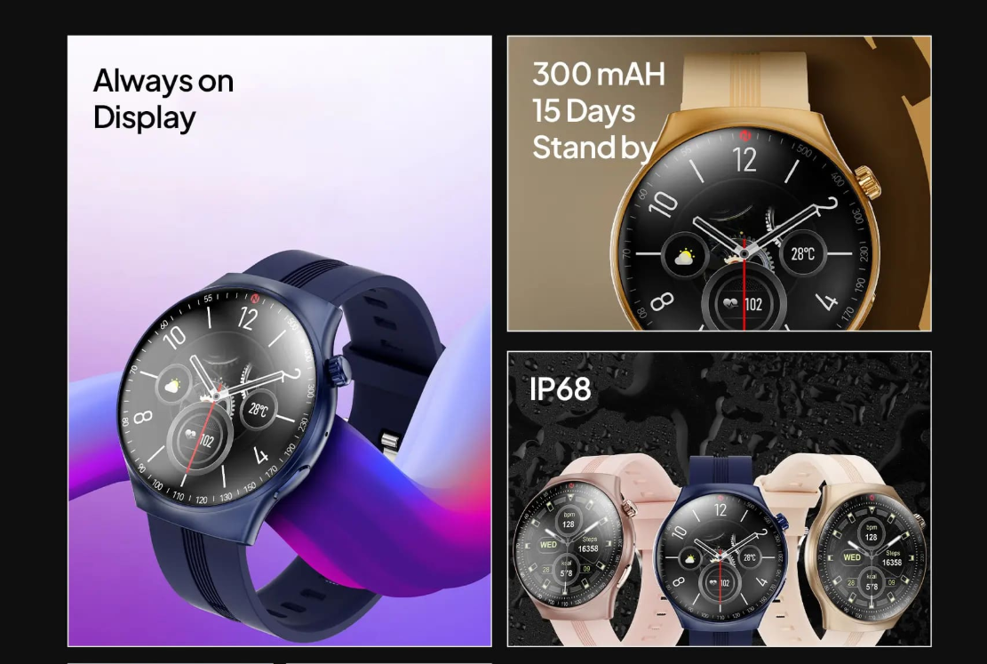 Itel 1.43" Amoled Display Opal Smart Watch, IP68 Water Resistance, ISW-041