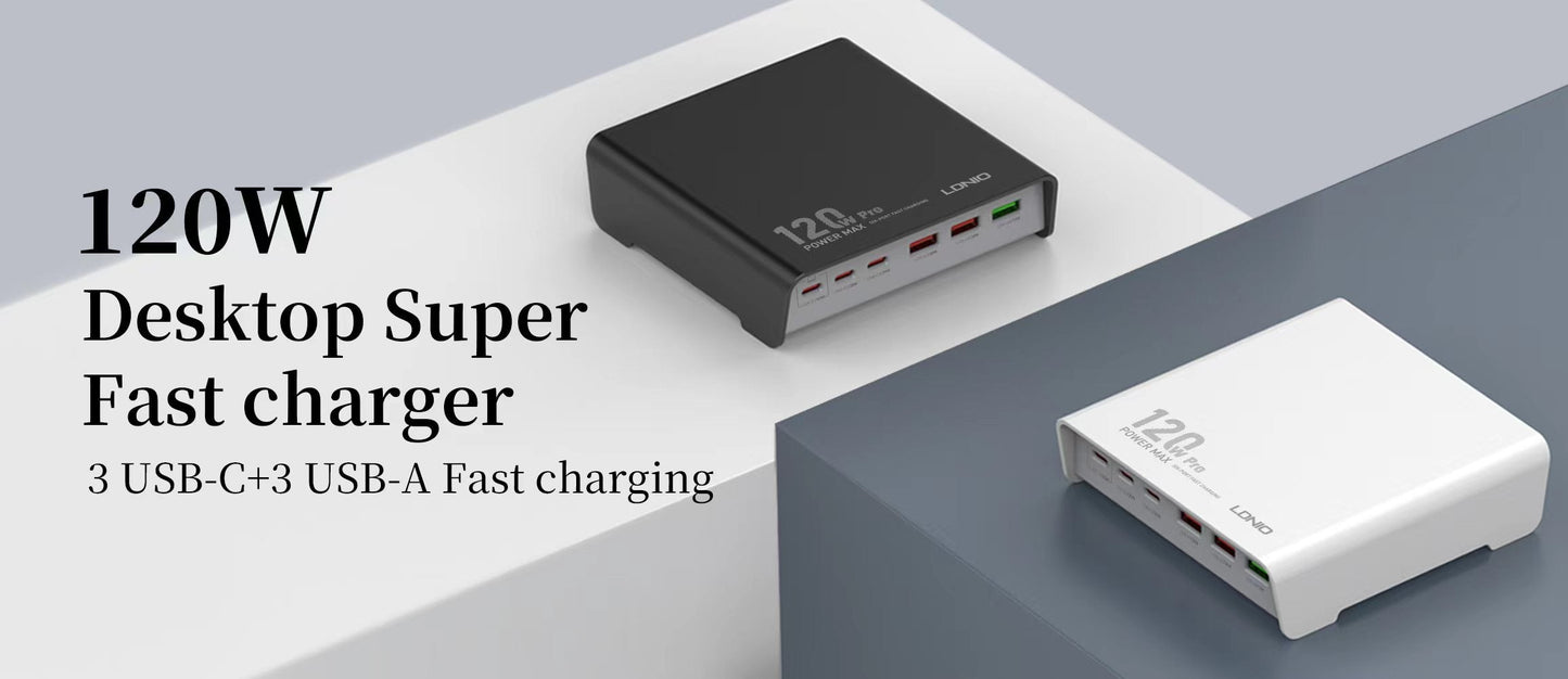 LDNIO 120W Multi-ports Desktop Charging Station Q605