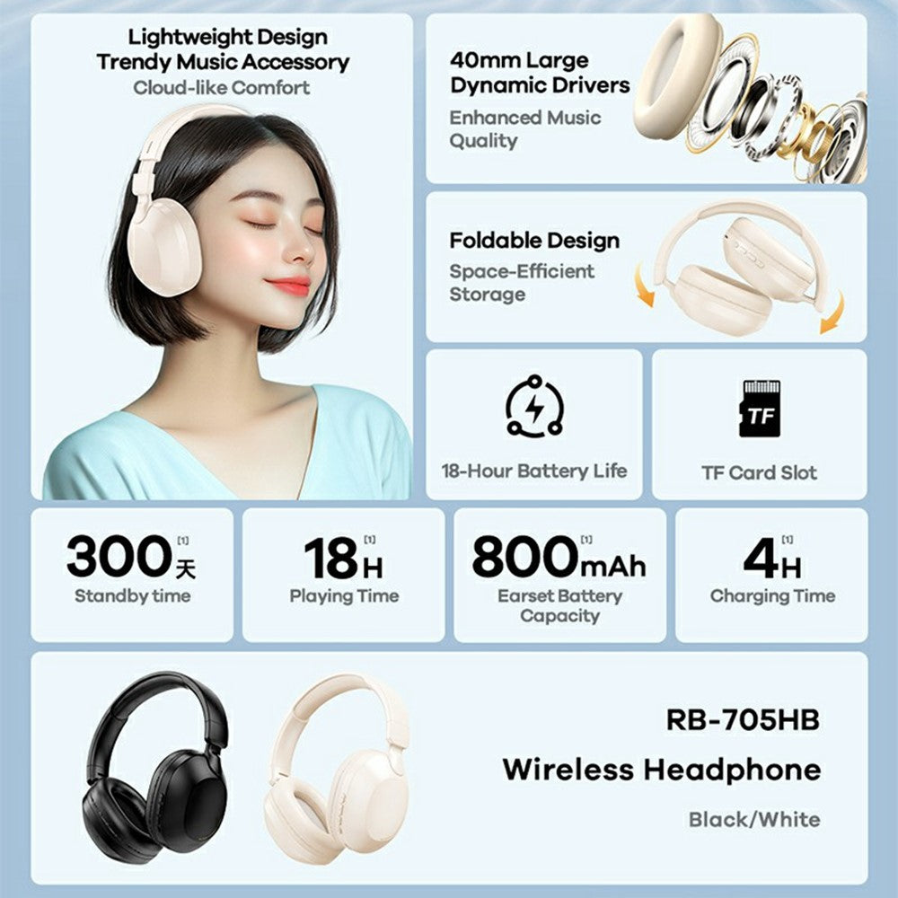 REMAX RB-705HB Wireless Headphones Foldable