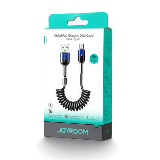 Joyroom S-A43 Coiled Fast Charging Data Cable (Type C To Type C) 1.5m Black