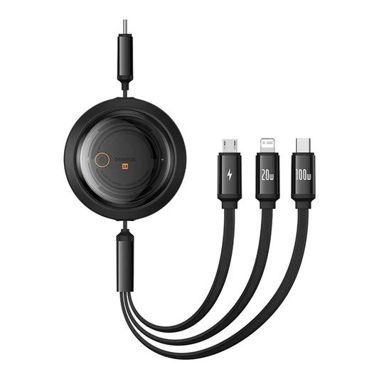 Baseus Free2Draw 100W Retractable 3-in-1 Fast Charging Cable