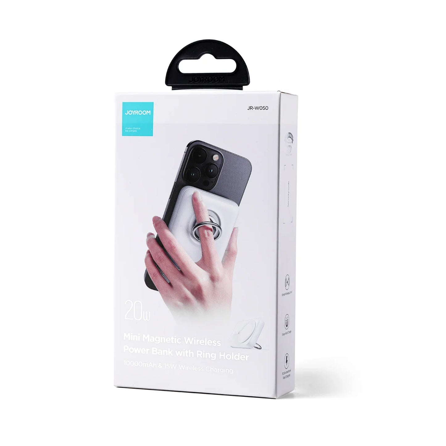Joyroom JR‑W050 Magnetic Wireless Power Bank (10,000 mAh) with Integrated Ring Holder