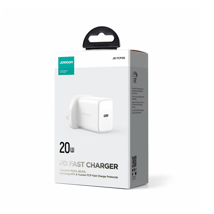 JOYROOM JR-TCF06 Flash Series PD 20W Single Port Charger White (UK PIN)