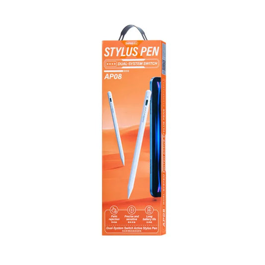 Remax AP08 Stylus Pen White Supports IOS and Android with Palm Rejection Rechargeable