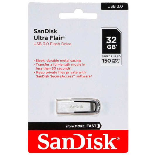 Sandisk Ultra Flair 32GB USB 3.0 Flash Drive | Up to 150 MB/s Data Transfer Speed Metal casing |